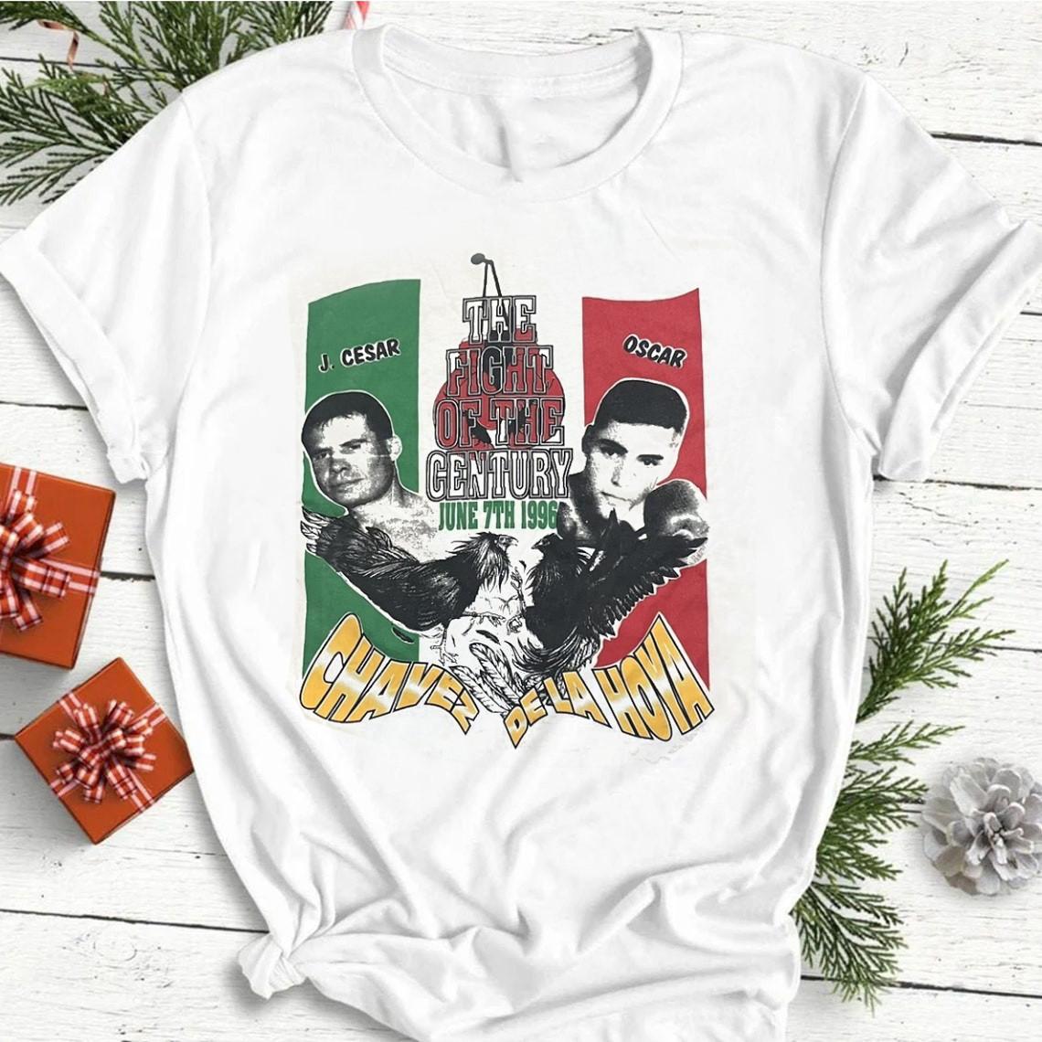1996 Oscar De La Hoya Vs Julio Cesar Chavez Boxing T-Shirt S-234XL Shirt PA080 M