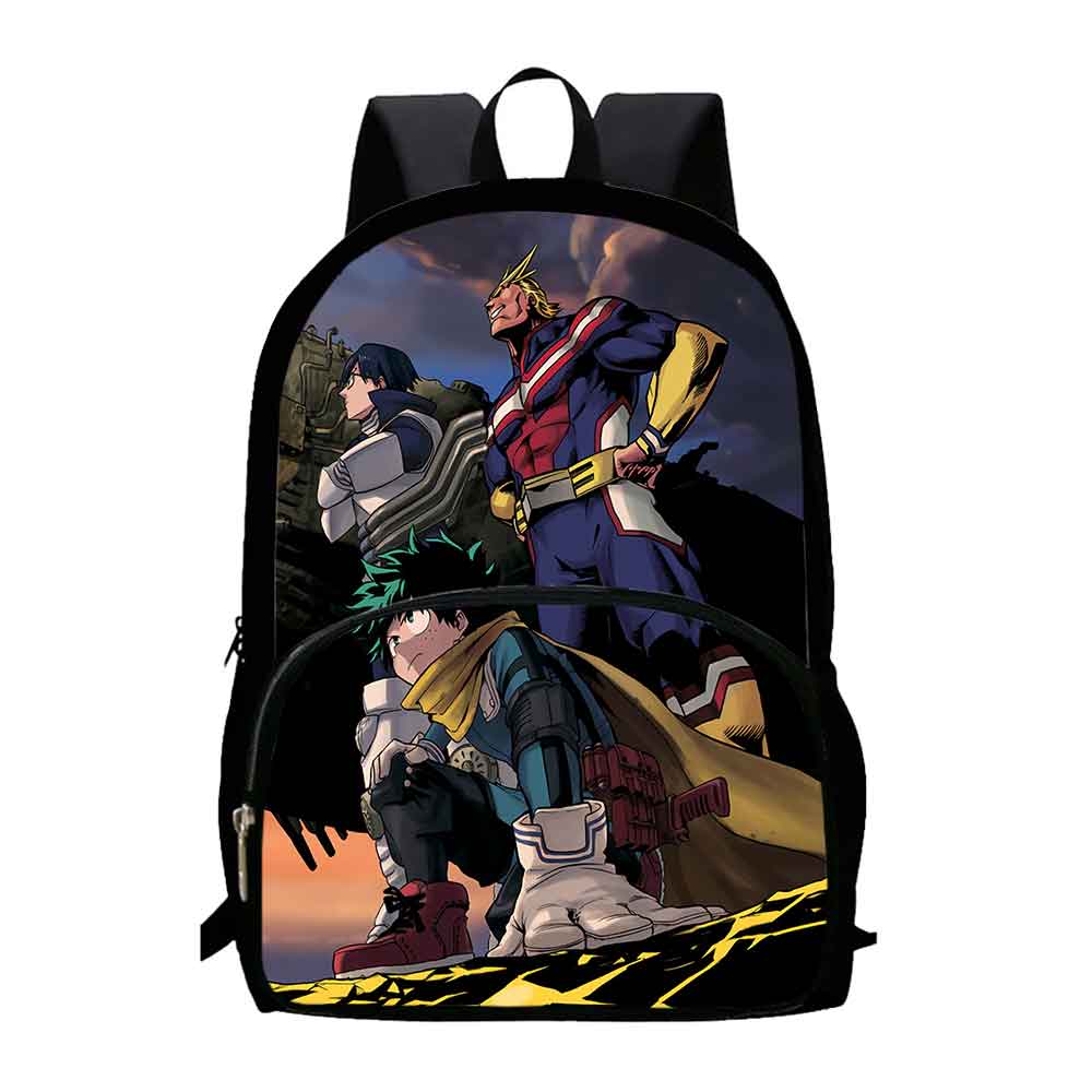My Hero Academia Schulrucksack für die 1.–3. Klasse, Cartoon-Schultaschen für Jungen und Mädchen, mit Amine-Spiel bedruckter Schulranzen für Kinder