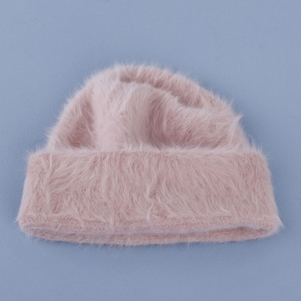 Rabbit hair Beanies hat for women autumn and winter plush cute head cap cold resistant warm furry hat