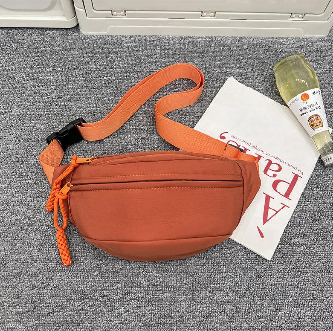 

Літо Літо Нішева Сумка на груди Універсальна Маленька Сумка Жіноча 2024 Нова Модна Чоловіча Для Відпочинку на природі Спортивна Кросбоді Сумка-бананка помаранчевий