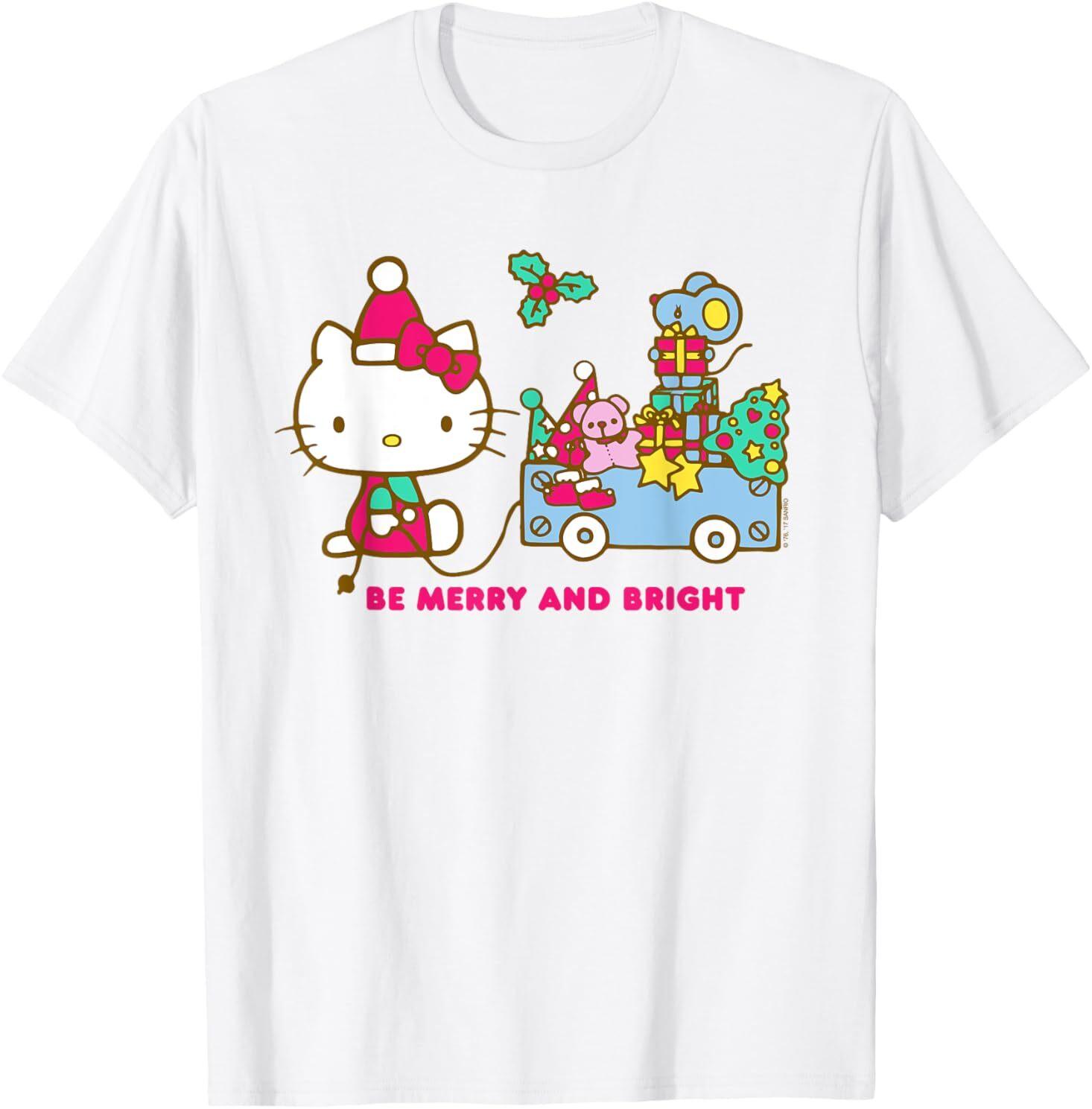 Hello Kitty Merry and Bright Christmas Tee Shirt T-Shirt XL