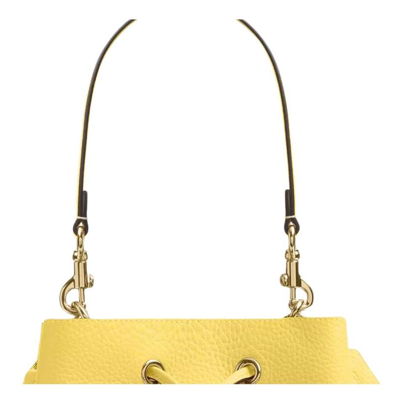 Coach Rowan 21 Gold Hardware Leather Bucket Bag Crossbody Shoulder Bag Small Women Yellow
