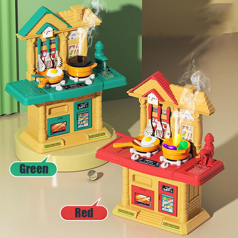 Pretend Playsets 45CM Educational Kitchen Toy Playset For Toddlers Children Villa kitchen Stove Gift For Kids