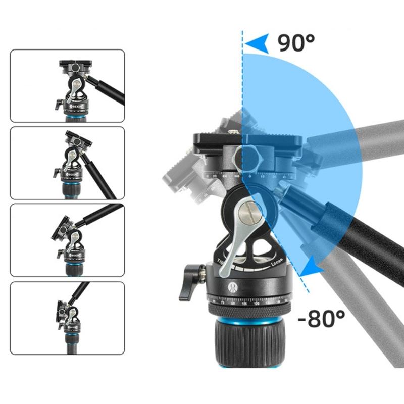 Double Panoramic Tripod Fluid Head Mini Pan Tilt Head Quick Release Plate and Handle For DSLR And Small Video Cameras