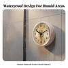 Bathroom Waterproof Suction Clock Silent Non Ticking Retro Roman Numeral Wall