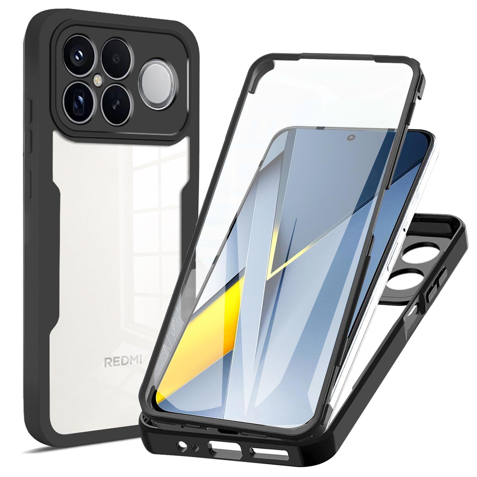 

2В1 Високоякісний прозорий чохол для телефону для Xiaomi Poco F8 Pro Ultra F7 Pro Ultra PC Рамка Повне покриття Захист камери Ударостійкий чохол Funda Poco F8 Ultra чорний