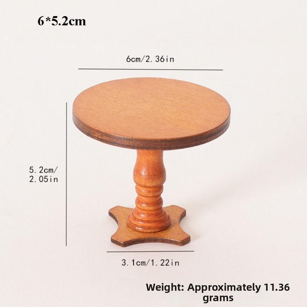 Multistyles Wood Coffee Dining Table Chairs Modern Simple Simulation End Table for OB11 Doll
