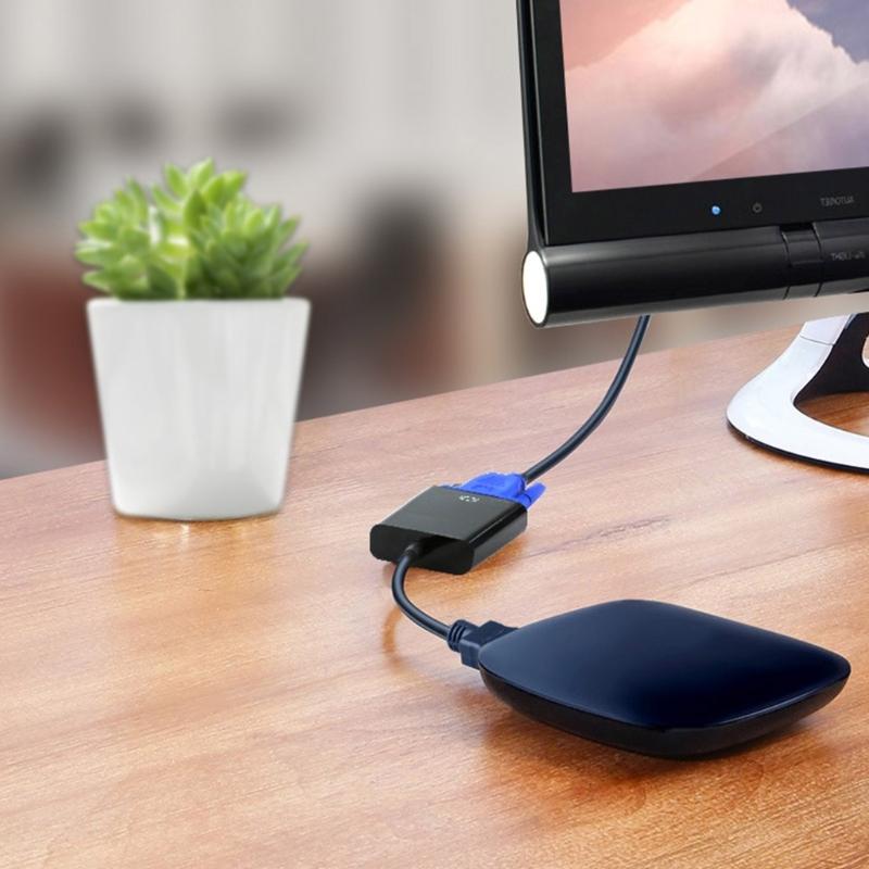 VGA-Adapter, Vergoldeter Anschluss, Schnelle Übertragung, Hohe Auflösung Für Desktop, Laptop, HDTV, Video-Unterstützung
