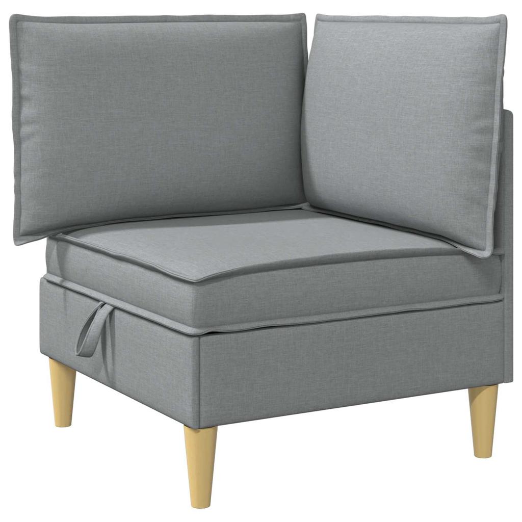 Modular Sofa Set with Storage Space 5 Pcs Light Grey Fabric