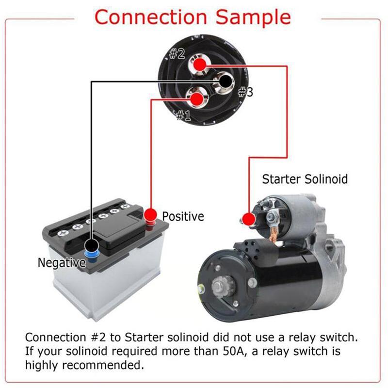 1Pc 12V 50A 3 Pin Spst Momentary Keyless Push Button Starter Switches On Off For Cars Marine Rv Car Engine Start Ignition Switch
