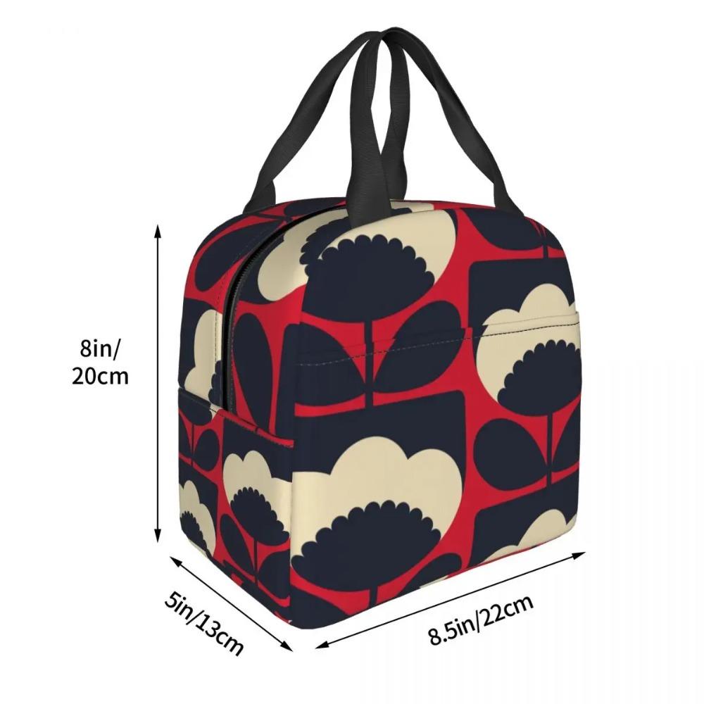 Orla Kiely Flower Scandinavian Geometric Style Insulated Lunch Bags for Camping Travel Waterproof Cooler Thermal Lunch Box