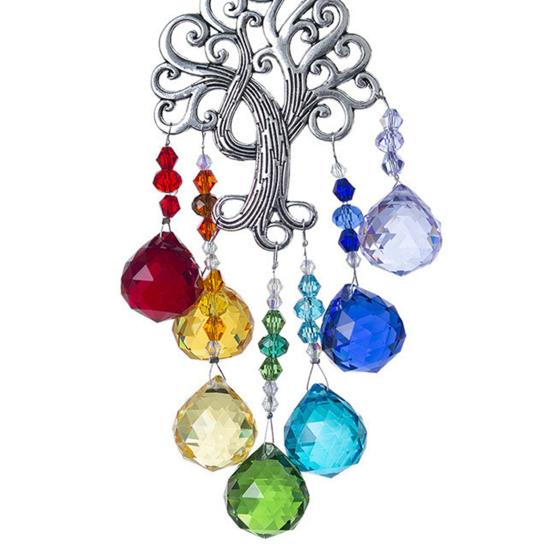 Tree of Life Faux Crystal Suncatcher Decoration Indoor Outdoor Natural