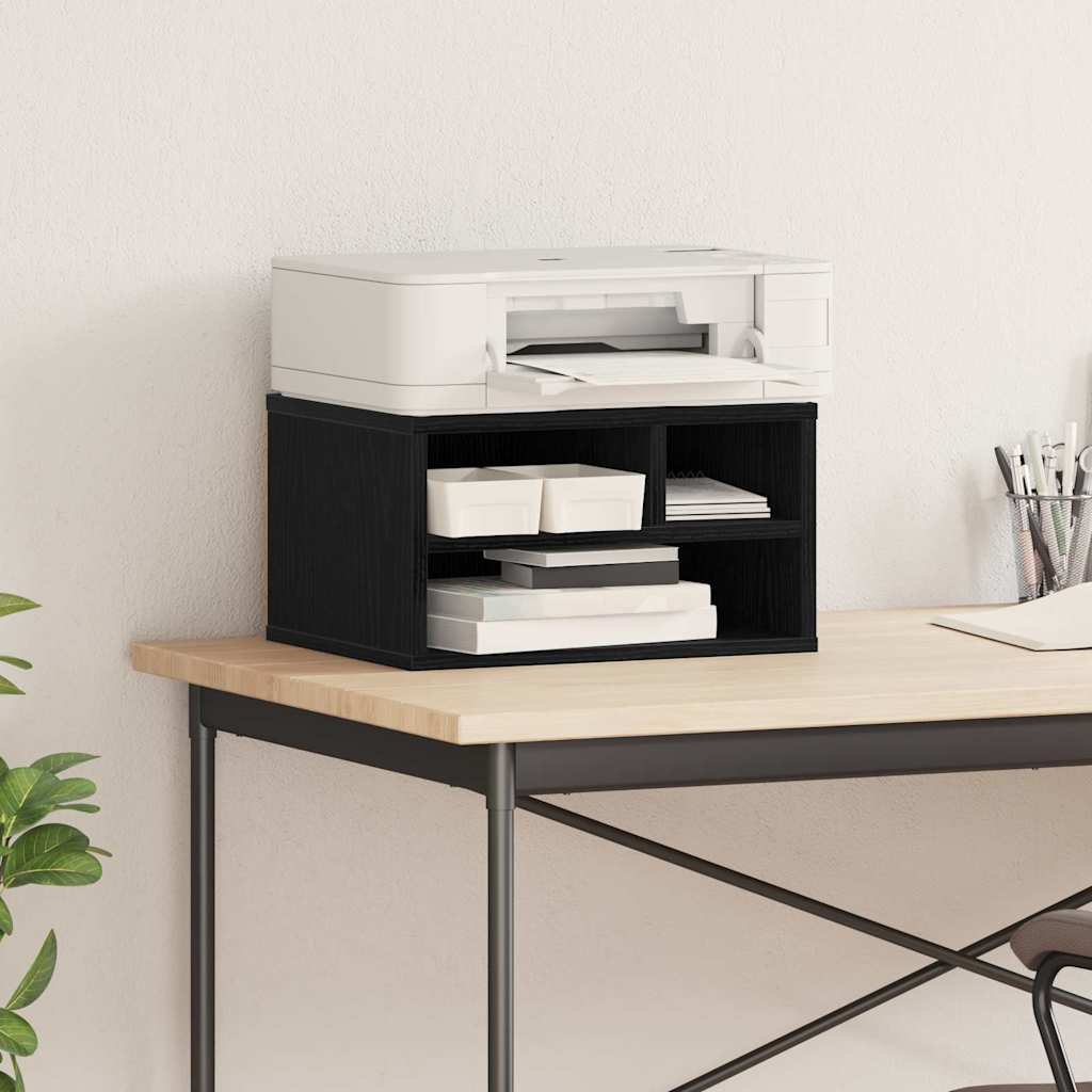 Printer Stand Black Oak Effect 40 x 32 x 22.5 cm