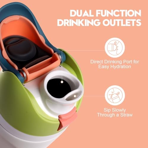 Thermos Cup Lid, Sealed Leak-proof Plastic Double Drinking Lid, Outdoor Portable Handle Fruit Cup Lid, Pink.