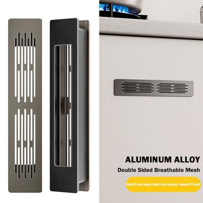Aluminum Alloy/plastic Cabinet Breather Hole Cover Rectangle Breathable Mesh Ventilator Grille Cover 30mm Wide