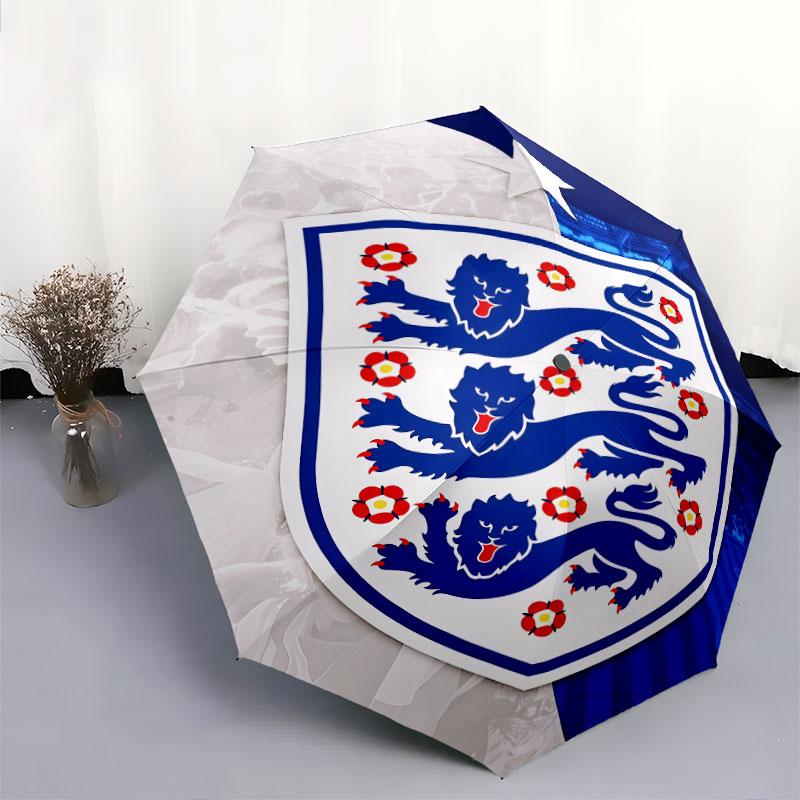 1 PC Automatic Folding Umbrella - England National Football Team Pattern, Portable & Foldable Design with 8 Ribs, Christmas Birthday Gifts