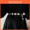Chic Retro White Silver Metal Chain Waist Belt For Women Stylish For Dresses Suits