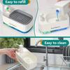 Hand and Dish Soap Dispenser Set Detergent Dispenser Sponge Holder 2-in-1 Countertop Soap Pump Dispenser for Kitchen Sink