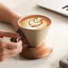 Coarse Pottery Coffee Mug with Base American Style Ceramic Tea Coffee Cups for Coffee Tea Latte Milkshake