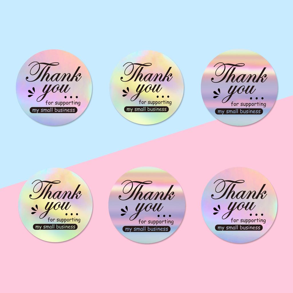 Laser Thank You Sticker 500 Rolls Thank You Wedding Shopping Tote Bag Feeling