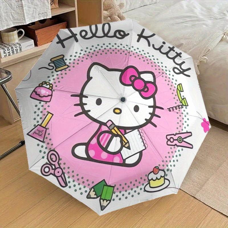 1pc Hello Kitty Stationery Set Umbrella with Plastic Handle,Suitable for All Seasons Home Travel Outdoor UmbrellaSanlio574