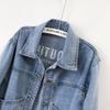 Women's Korean Style Embroidered Denim Jacket - Slimming, Loose Fit, Solid Black, Spring/Autumn Trend
