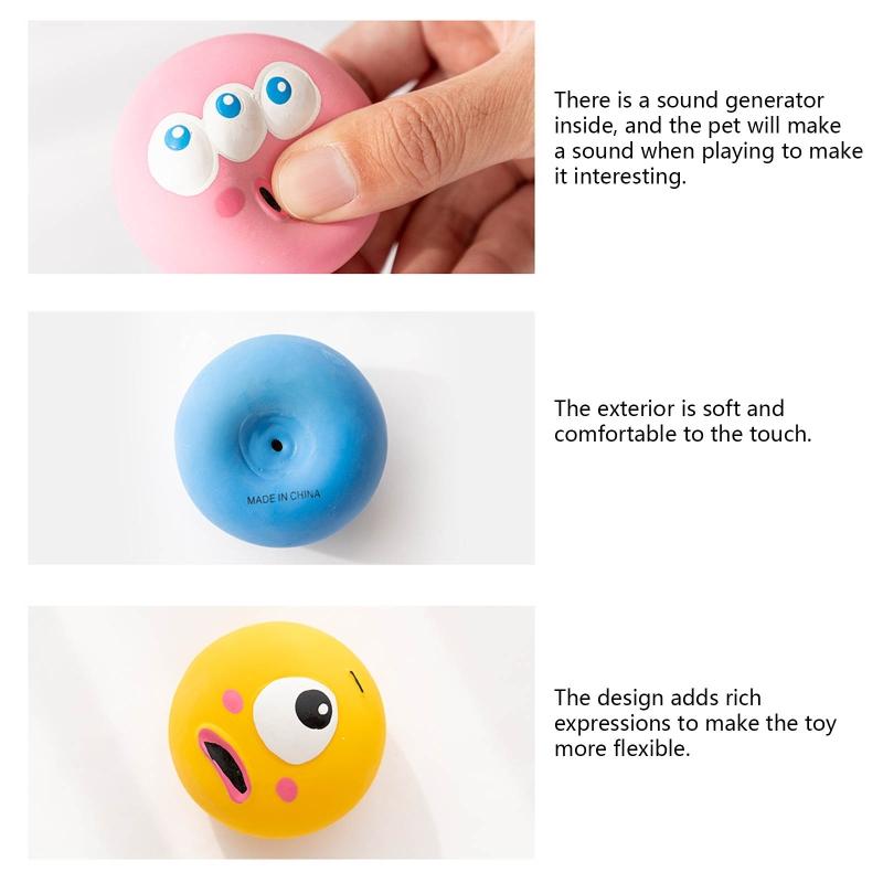 Dog Chew Toys for Small Breed Dogs Squeak Balls Safe Soft Rubber Material for Puppy Fetch and Retrieve Training