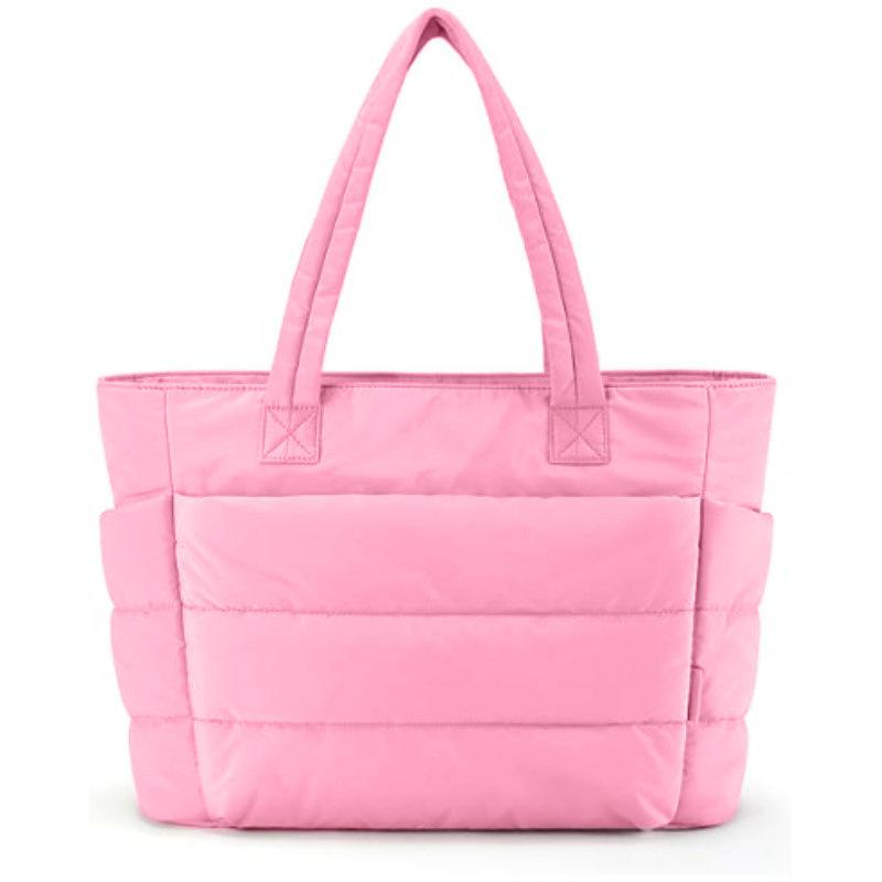 New Women's Handbag Lightweight Fluffy Tote Bag, Large Capacity Travel Work Beach Gym Shoulder Bag Soft Faux Leather