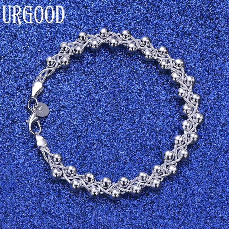 925 Sterling Silver Grape Bead Bracelet Fashion Jewelry