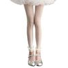 Women Hollowout Heart Pattern Fishnet Tights No Toes Pantyhose High Waist Footless Ruffle Lace Trim Leggings Stockings