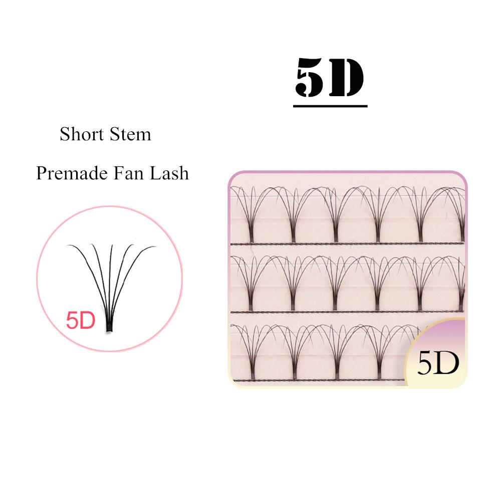 AGUUD 3D 4D 5D 6D Premade Volume Fans Short Stem Russian Volume Eyelash Extensions Soft Natural Long Stem Makeup Individual Lash