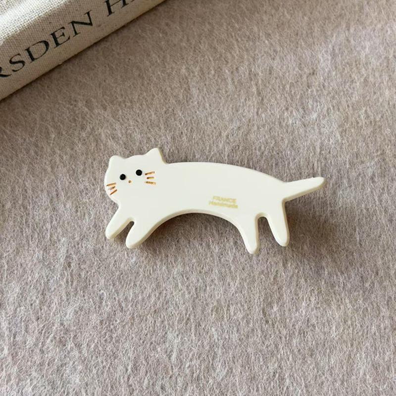 Feline Animal Hair Clip Cute Cat Pattern Ladies Side Fringe Pin Fairy Sweet Youth Daily Stylish Cartoon Elegant Delicate
