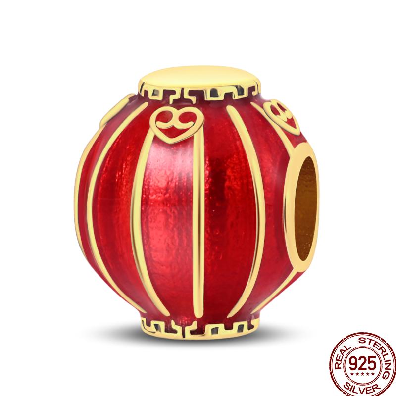 Year Series Copper Lucky Fit 3Mm Bracelets Diy Jewelry Cat God Of Wealth Lion Dance Koi Fish Charms Bead