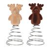 Christmas Reindeer Tree Topper 3D Flocking Elk Christmas Treetop Ornament for Indoor Home Christmas Tree