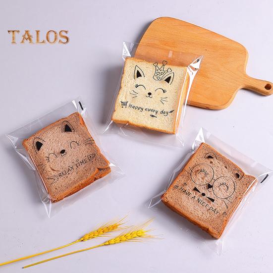 100Pcs Candy Bags Eco-friendly Multi-functional Food Grade Utility Lovely Animal Homemade Pineapple Buns Bags Kitchen Supplies