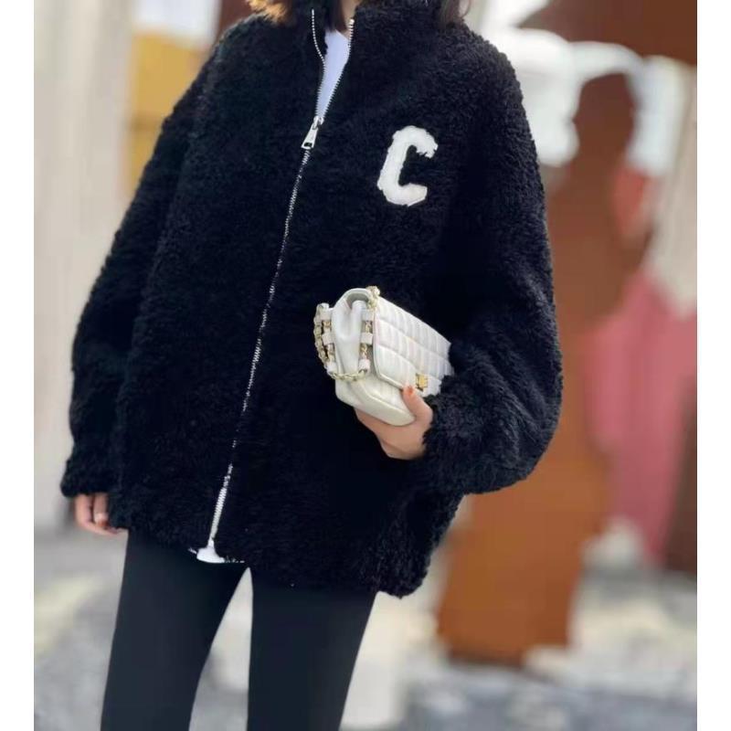 Winter new granular fleece fleece thickened sweater women's stand-up collar thickened cardigan coat women's