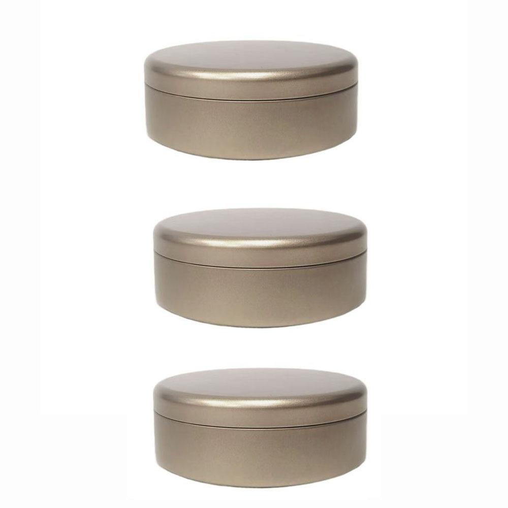 3Pcs Tinplate Cookie Storage Boxes Round Candy Biscuit Packaging Box Durable Tea Cake Tin  Gifts