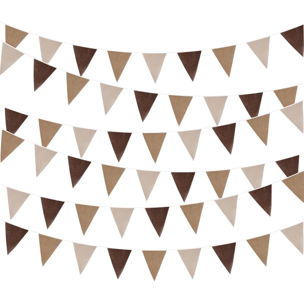 Bandierine Triangolari in Lino Giallo Degradé da 5 Metri (18 pezzi) per Decorazioni di Matrimonio, Festa o Compleanno