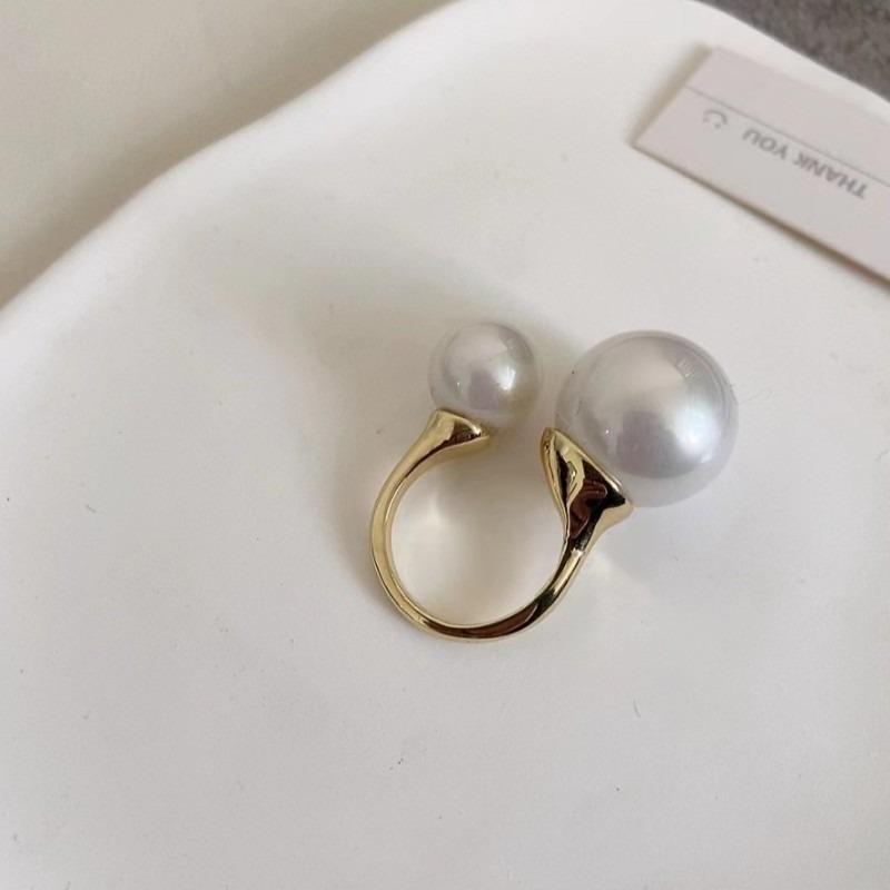 

Huajie Elegant Opening Imitation Pearl Rings for Women High End Banquet Exquisite Ring Accessories Fashion Resizable Rings золотий
