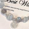 White Cat's Eye Stone Retro Grey Moonstone Bracelet - Women's Mori Style, Fairy-Inspired Niche Design