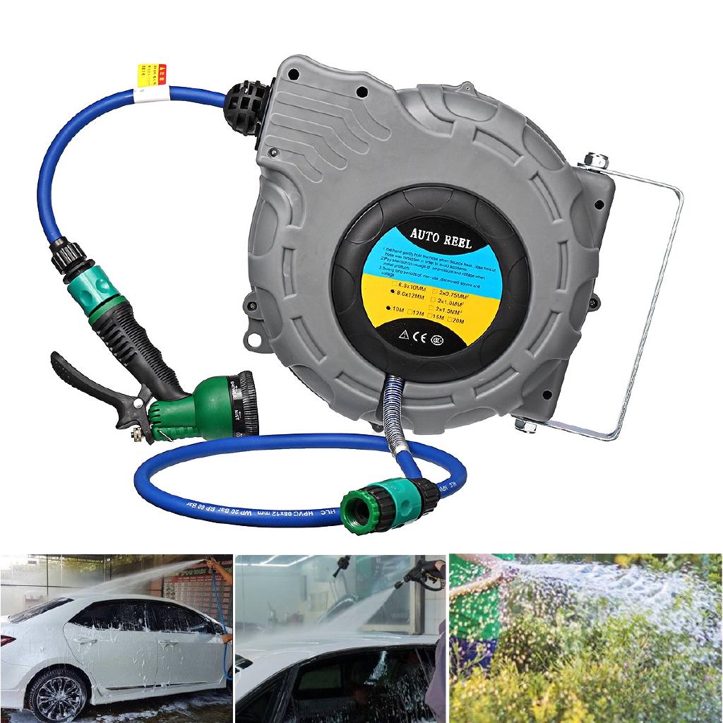 Auto Hose Reel Gas Drum With PU Clip Yarn Auto Repair Pneumatic Tool Air Guns Steam Car Washer Clean Sprayer Wall Mounted 31X28cm