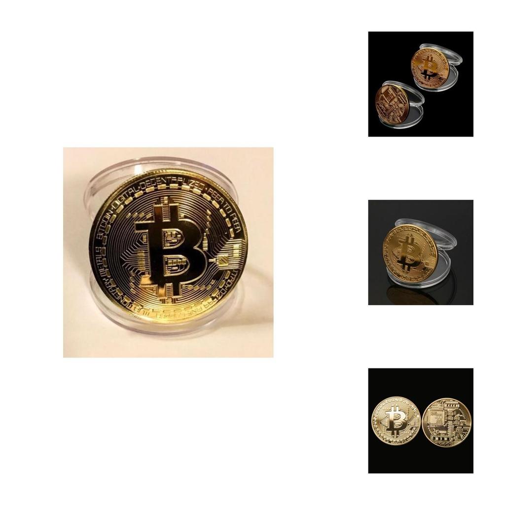 Bitcoin Promotional Commemorative Coin With Metal Material And Acrylic Display Box For Business Gifting