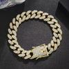 13mm Cuban Link Rhinestone Alloy Bracelet Necklace for Men and Women