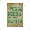 Tin Sign Garden Hoeing Aint Easy Flower Plant Sign Decor Funny Slogans Born with Plants Retro Look Metal Poster FarmhouseSign