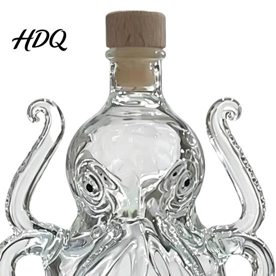 Octopus Shaped Decanter Whiskey Decanter Glass Decorative Liquor Bottle 320ml Evaporation Prevention Multi-Purpose for Spirits Men Dad Home