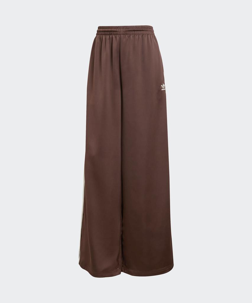 adidas Satin Wide Leg Track Pants - Brown:Cream White / Kd2541