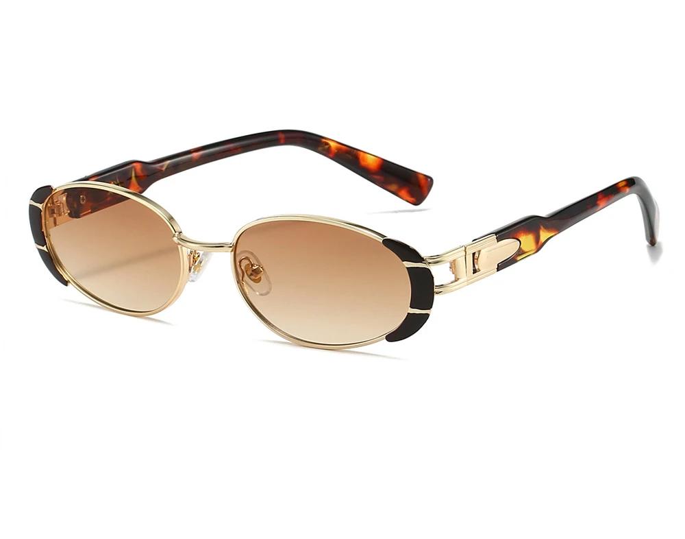 Retro Small Oval Sunglasses Vintage Design UV400 Metal Frame Shades for Men Women