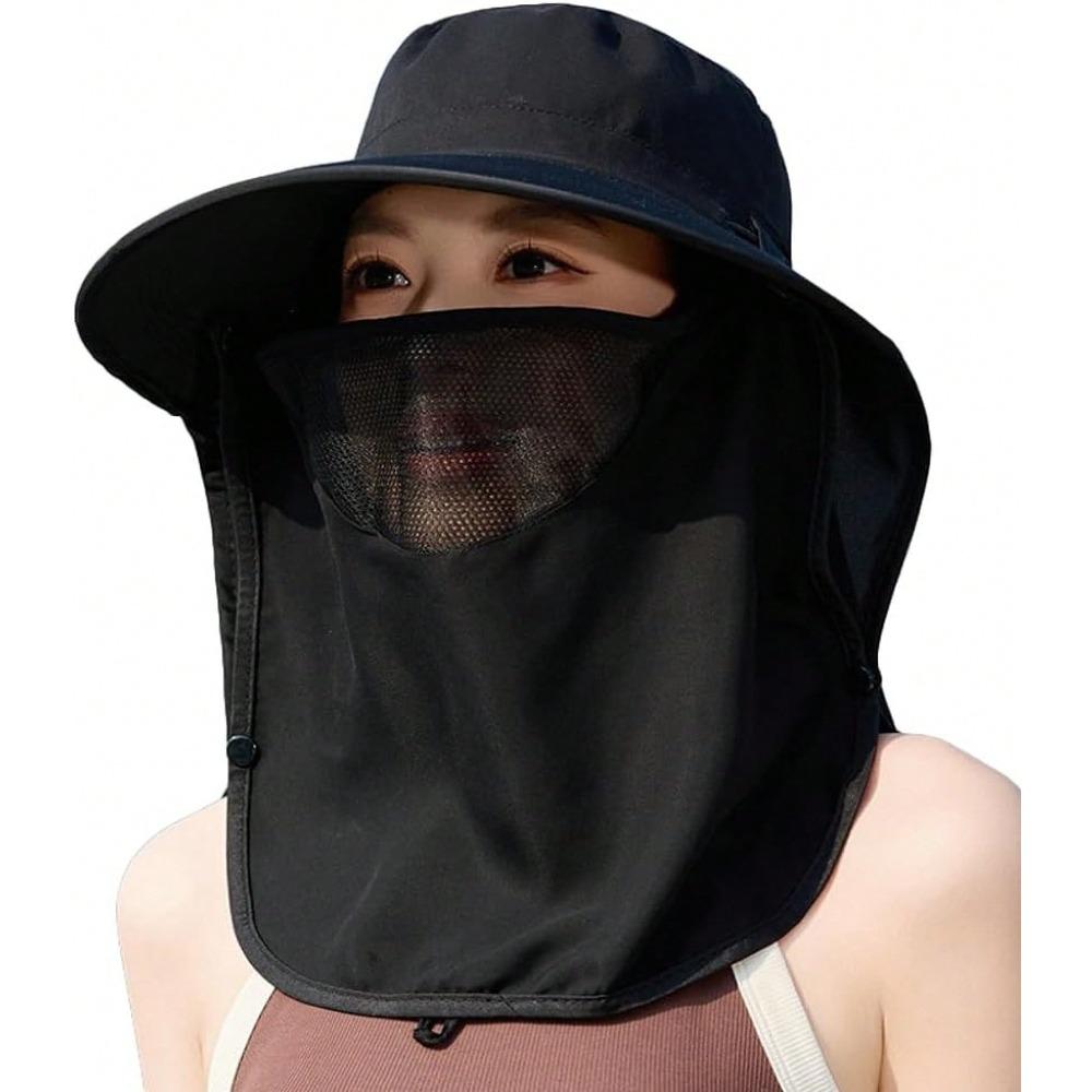 Women Hat Wide Brim Foldable Summer Fishing Hat With Face Hiking Outdoor UPF 50+ 2026