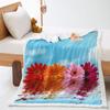 Sunflower Pastoral 2D Digital Printing Lamb Fleece Blanket Thickened Crystal Fleece Blanket