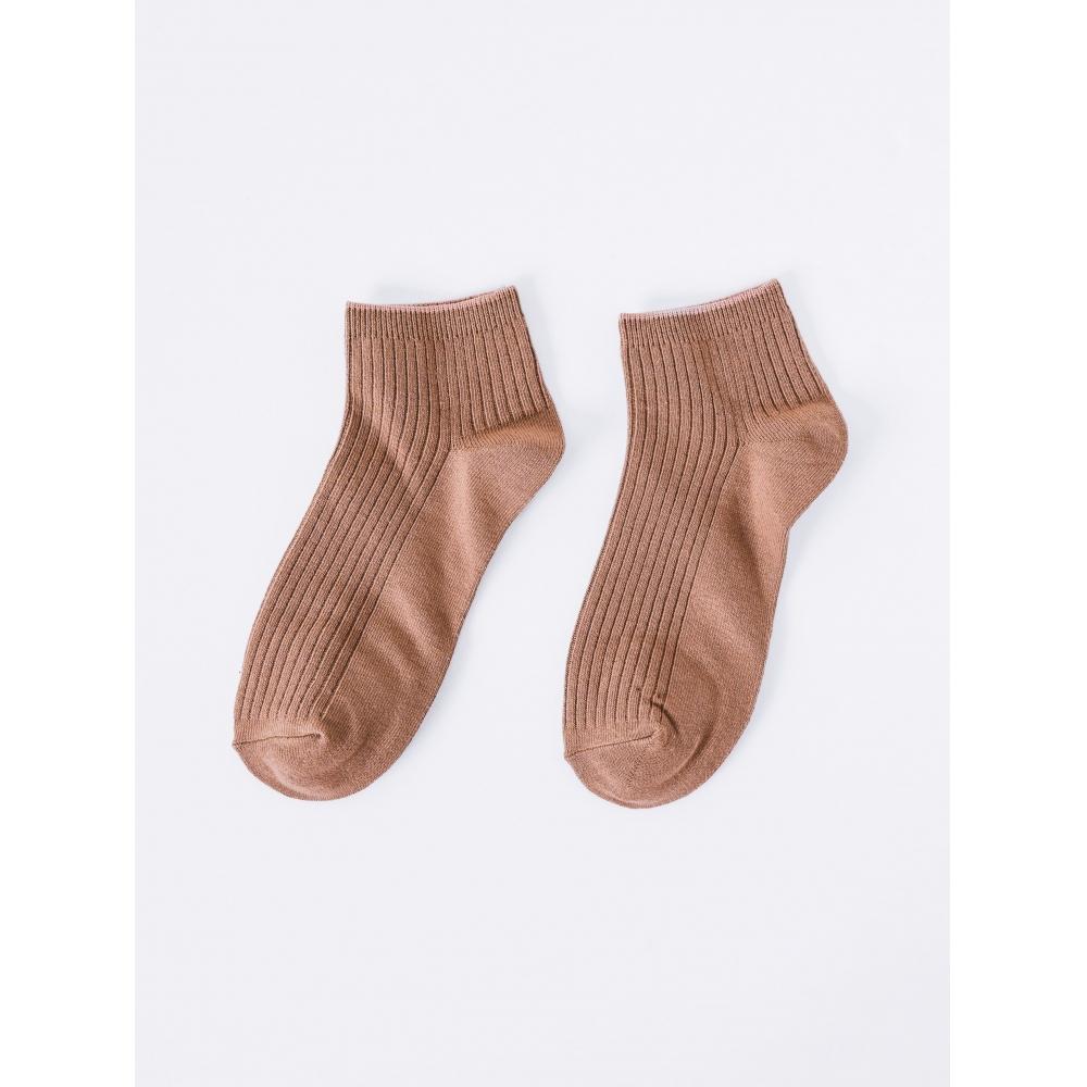 DaiSo Γυναικείες Παστέλ Μέχρι Μέση Κνήμης Κάλτσες Καφέ